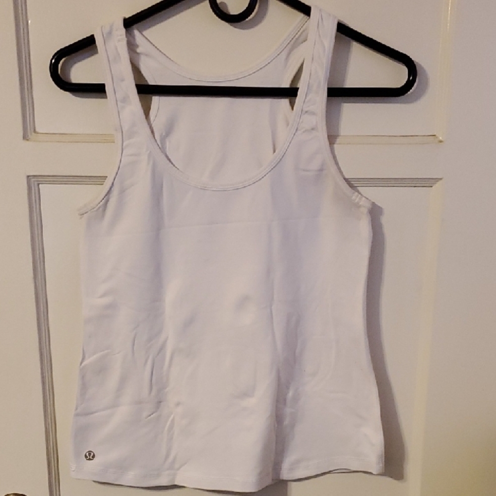 Lululemon Athletica White Fitted Sleeveless Tank